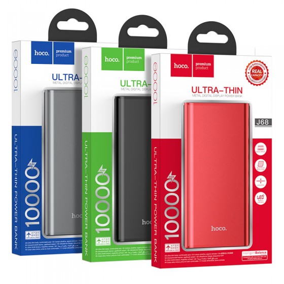 Bateria Portatil HOCO J68 10000mAh (Rojo, Negro)