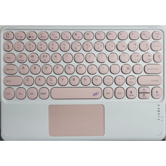 Teclado Bluetooth con Touchpad Rosado (Ipad, PC,...