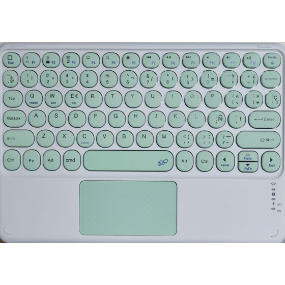 Teclado Bluetooth con Touchpad Verde (Ipad, PC, Smartphones)