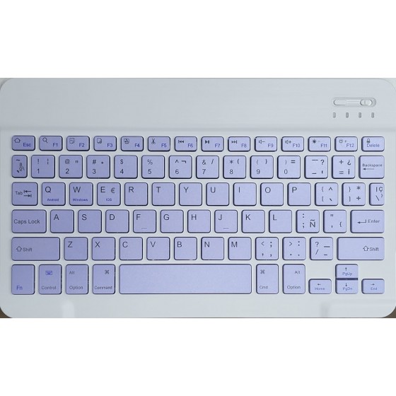 Teclado Bluetooth Morado 10" (Ipad, PC, Smartphones)