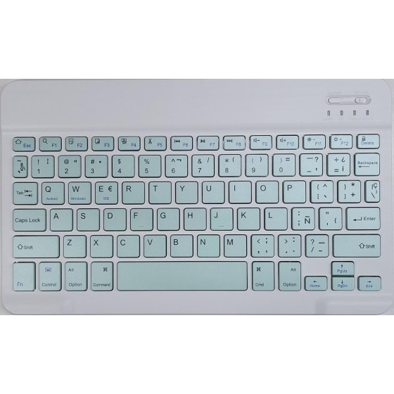 Teclado Bluetooth Verde Claro 10" (Ipad, PC, Smartphones)