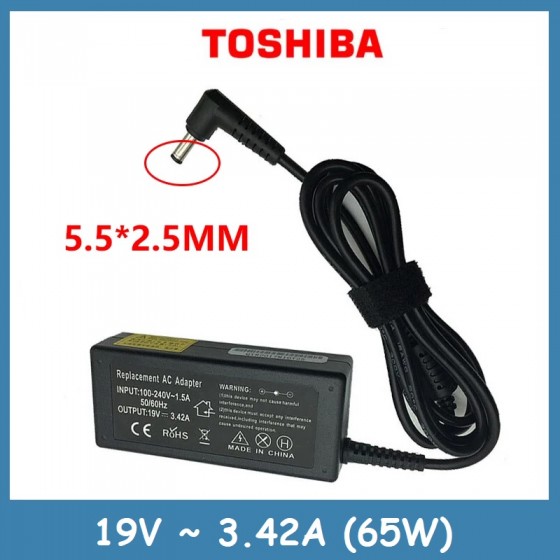 Cargador Notebook TOSHIBA 65W Punta Normal 2.5mm